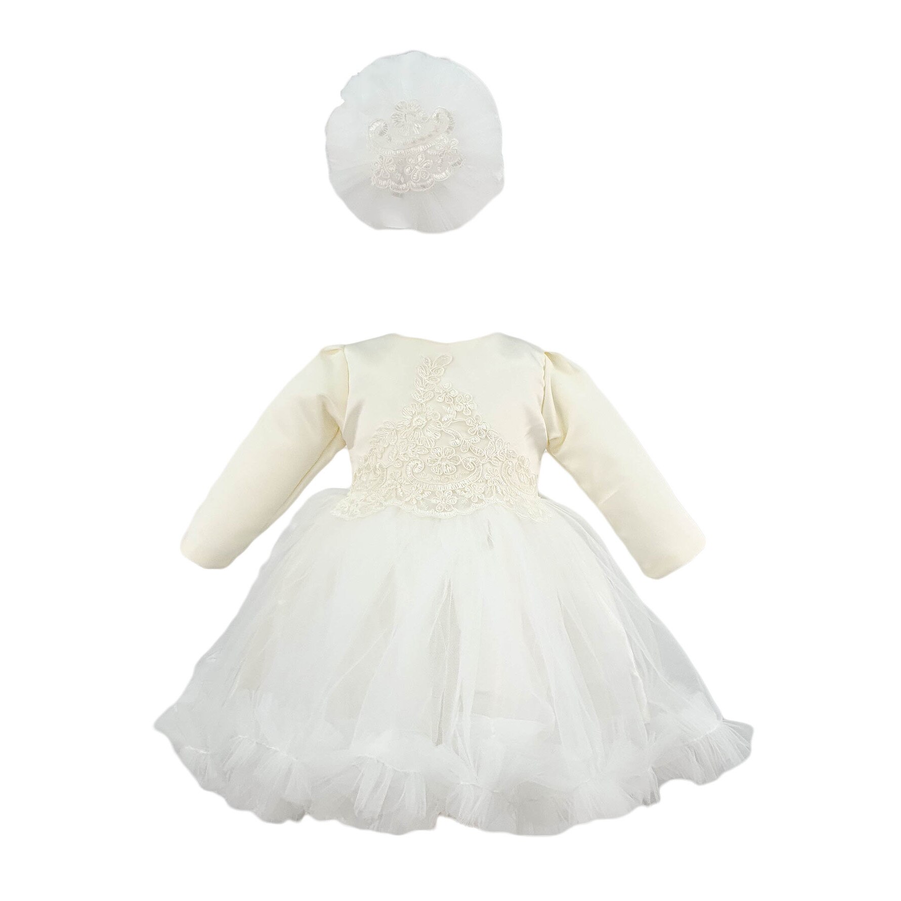 Rochie botez, model Ruxandra, culoare ivoire, varsta 3-6 luni